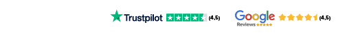4,5 sterren op Trustpilot en Google Reviews